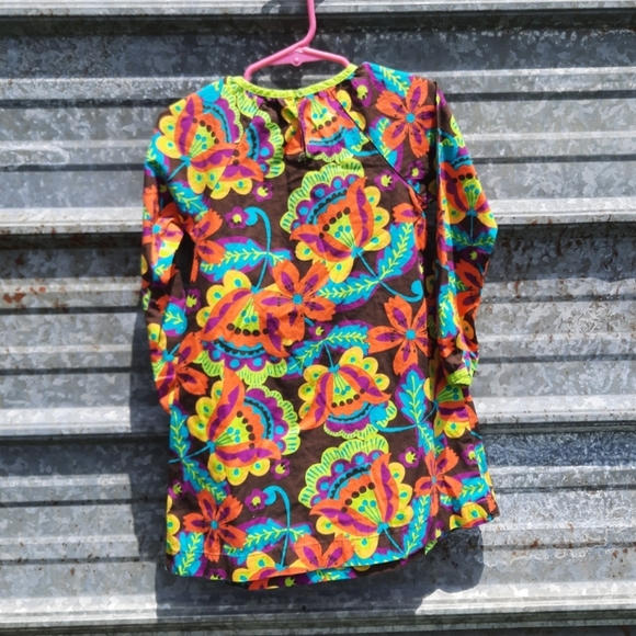 JKhaki Bold Colored Floral Print Dress with 3d Bow - Picture 4 of 8